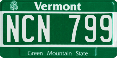VT license plate NCN799