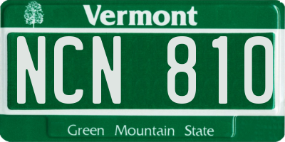VT license plate NCN810