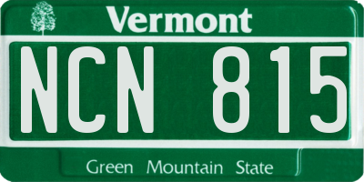 VT license plate NCN815