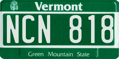 VT license plate NCN818