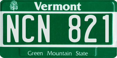 VT license plate NCN821