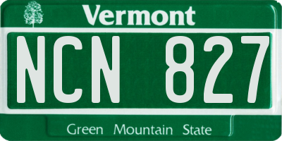 VT license plate NCN827