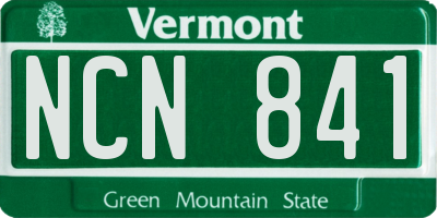 VT license plate NCN841