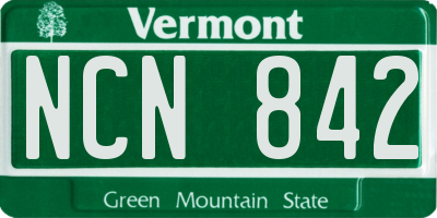VT license plate NCN842