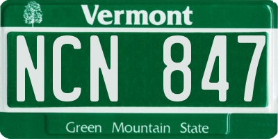 VT license plate NCN847