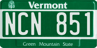 VT license plate NCN851