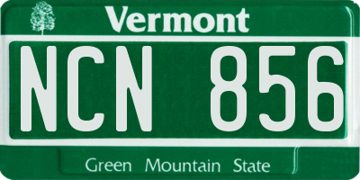VT license plate NCN856
