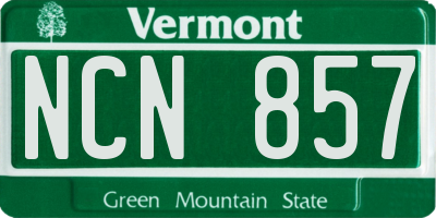 VT license plate NCN857