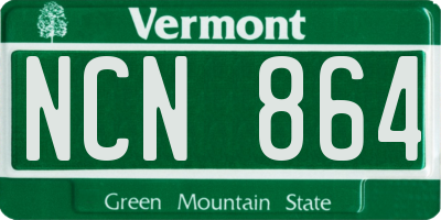 VT license plate NCN864