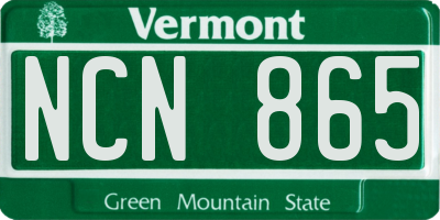 VT license plate NCN865