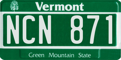 VT license plate NCN871