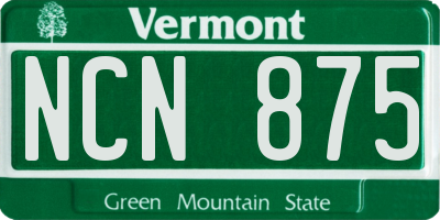 VT license plate NCN875