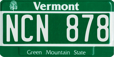 VT license plate NCN878