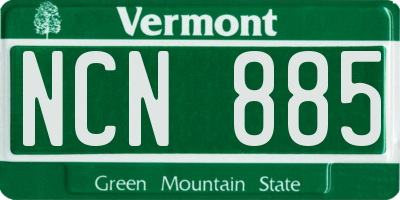 VT license plate NCN885