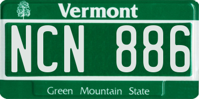 VT license plate NCN886