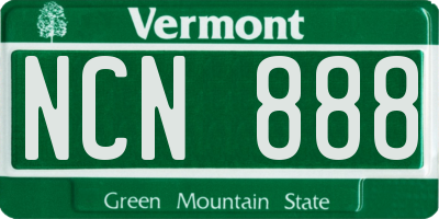 VT license plate NCN888