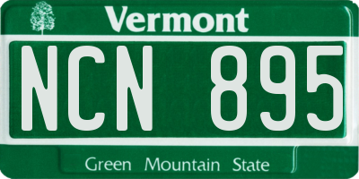 VT license plate NCN895
