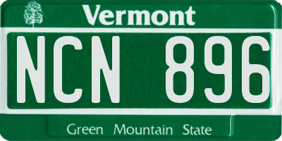 VT license plate NCN896