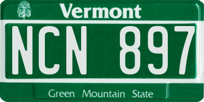 VT license plate NCN897