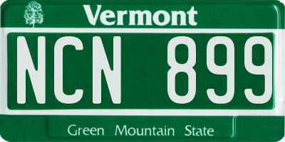 VT license plate NCN899
