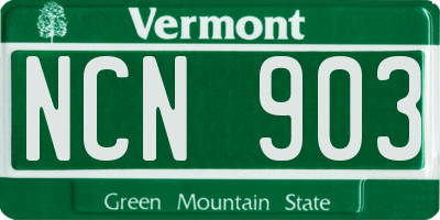 VT license plate NCN903