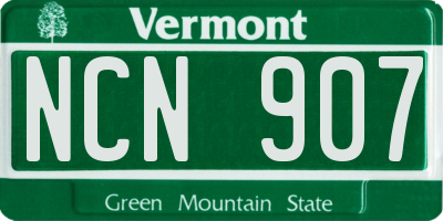 VT license plate NCN907