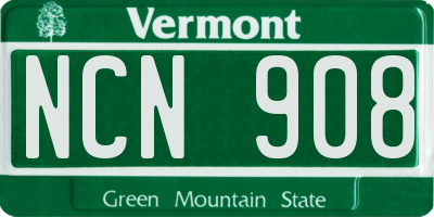VT license plate NCN908