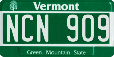 VT license plate NCN909