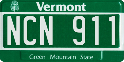 VT license plate NCN911