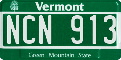 VT license plate NCN913