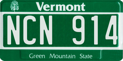 VT license plate NCN914