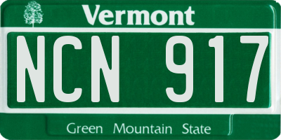 VT license plate NCN917