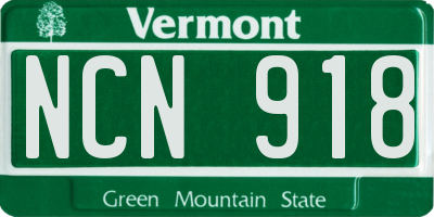 VT license plate NCN918