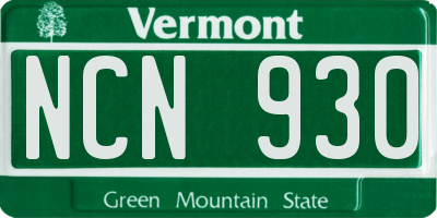 VT license plate NCN930