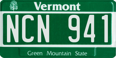 VT license plate NCN941