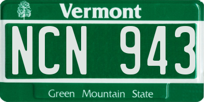 VT license plate NCN943