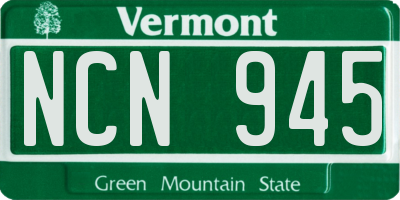 VT license plate NCN945