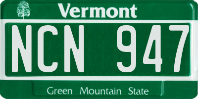 VT license plate NCN947