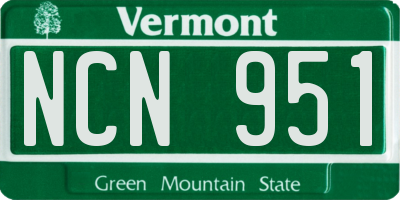 VT license plate NCN951