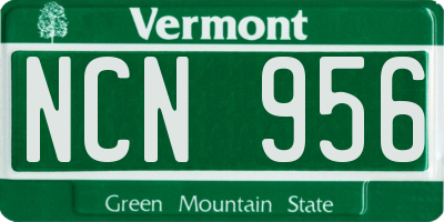 VT license plate NCN956