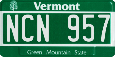 VT license plate NCN957