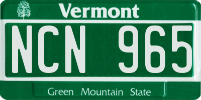 VT license plate NCN965