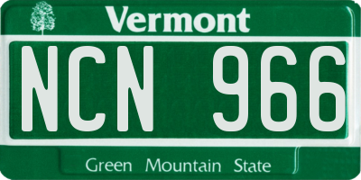 VT license plate NCN966