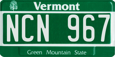 VT license plate NCN967