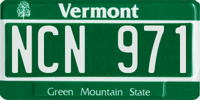 VT license plate NCN971