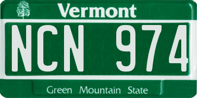 VT license plate NCN974