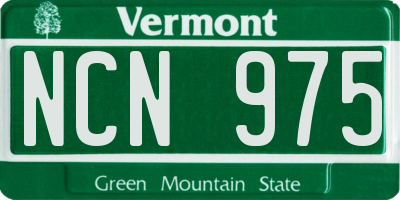 VT license plate NCN975