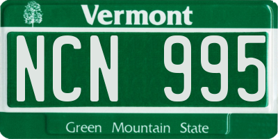 VT license plate NCN995