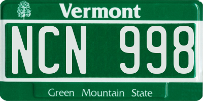 VT license plate NCN998