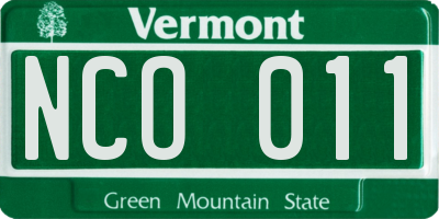 VT license plate NCO011